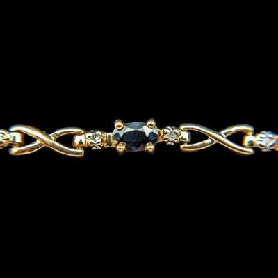 10K Yellow Sapphire & Diamond Bracelet, NAGL #1226072