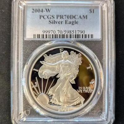 2004 PCGS Graded Silver Eagle Coin