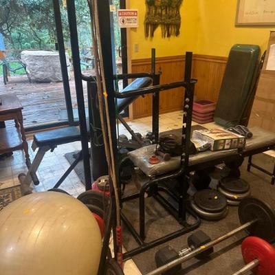 Weight bench and weights