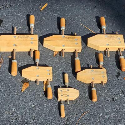 Wooden Jorgensen Hand Screw Clamps with One Additional Clamp