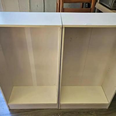 Two White Bookshelves