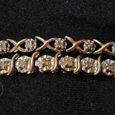 10K White Gold & Diamond Tennis Bracelets 