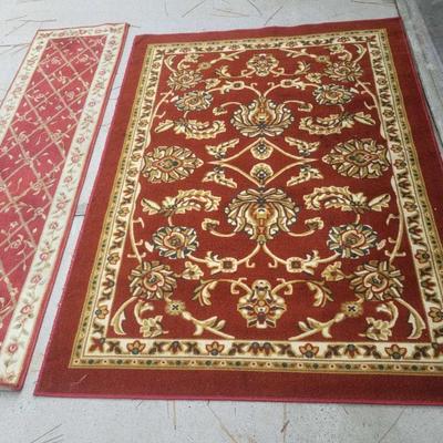 Nourison Rhythms Red Area Rug & Floral Runner