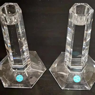 Tiffany & Co. Crystal Candle Holders