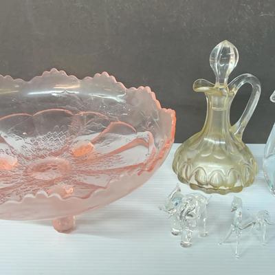Crystal Figurines, Vintage Glass Cruet And More