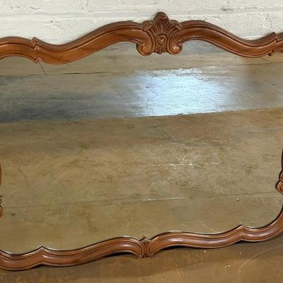 Large Fruitwood Ornate Framed Mirror, Vintage 