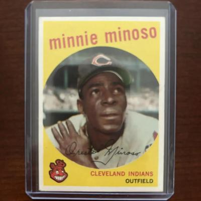 1959 Topps Baseball Card. Minnie Minoso - Cleveland Indians. Card #80