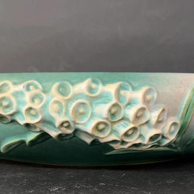 Vintage Roseville Pottery Foxglove Console Bowl, 421-10, 1940s