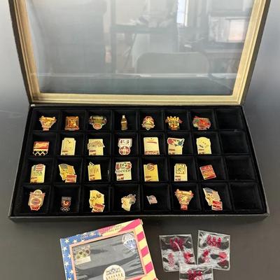 Vintage Souvenir & Collectible Pins (31) W/ Cincinnati Reds, Olympics, USA, Etc