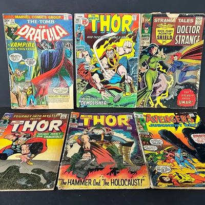 1960s Marvel Comics With Thor, Dr. Strange, Avengers And The Tomb Of Dracula