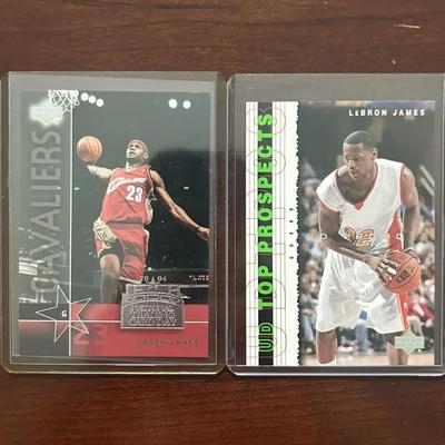 Lebron James Upper Deck Rookie Basketball Cards. Card # UD-7 & P3