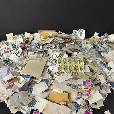 Large Lot Of Cancelled Stamps 