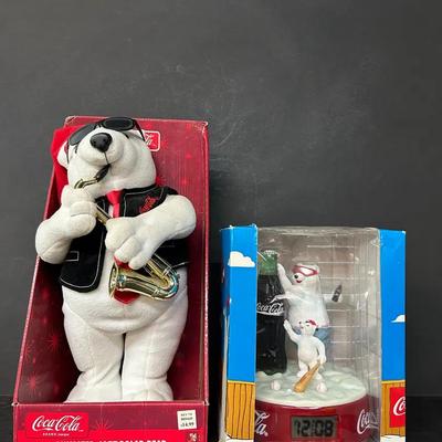 Coca-Cola Polar Bear Musical Figure And Clock 