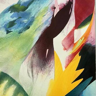 Peter Kitchell Abstract Lithograph “Continuous Abruption”