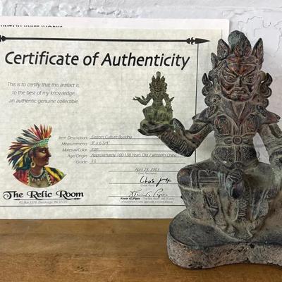 Asian Bronze Buddha Statue With COA
