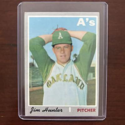 1970 Topps Baseball Card. Jim Hunter - Oakland Athletics. Card #565