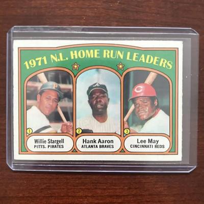 1972 Topps Baseball Card. National League Home Run Leaders. Hanks Aaron. Card #89