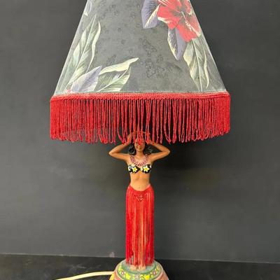 Retro Style Resin Hula Girl Lamp 
