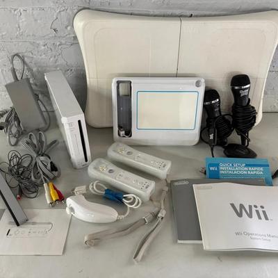 Nintendo Wii Console Bundle W/ uDraw, Balance Board, Mics, Controllers ++