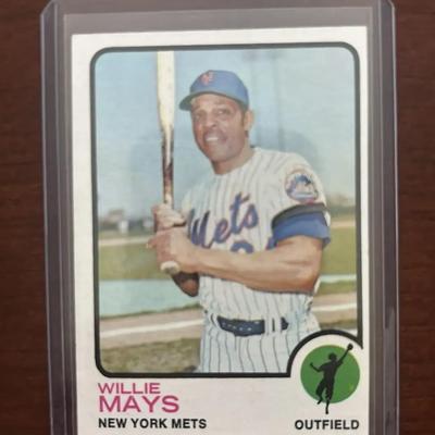 1973 Topps Baseball Card. Willie Mays - New York Mets. Card #305
