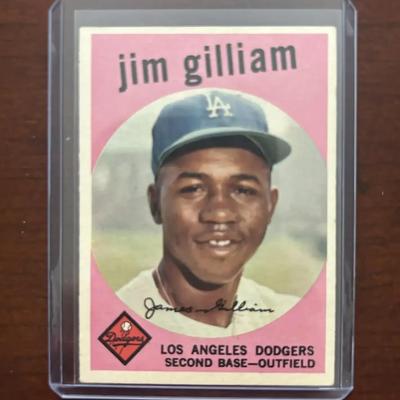 1959 Topps Baseball Card. Jim Gilliam - Los Angeles Dodgers. Card #306