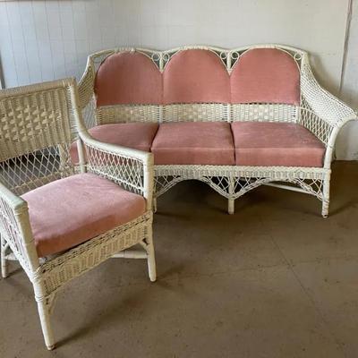 Antique Wicker Chair And Sofa 
