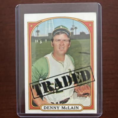 1972 Topps Traded Baseball Card. Denny McClain - Oakland Athletics. High Number Card 753
