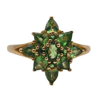 10K Yellow Gold Green Sapphire Ring

