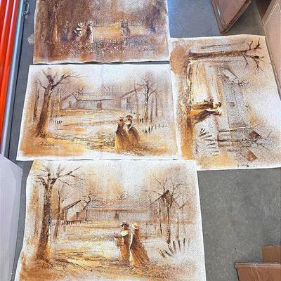 Boris Chezar - Four Unframed Canvases