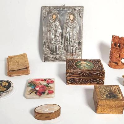Vintage Trinket Boxes, Compact Mirrors And Other Religious Art!