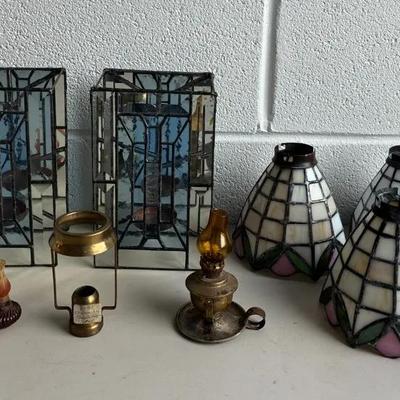Stained Glass Lighting Decor and Antique Oil Lamps