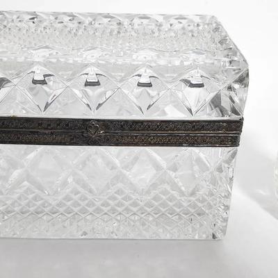 Vintage Ralph Lauren Fragrance Bottle (Empty) And Cut Glass Jewelry Box