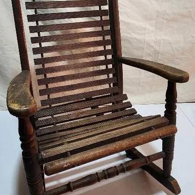 Antique Child's Wooden Rocking Chair