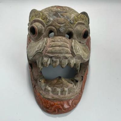 Tibetan/Nepalese Mahakala Ceremonial Mask- Painted Wood