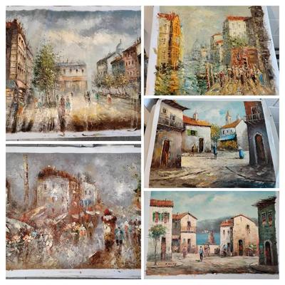 Rural Town Oil Paintings 