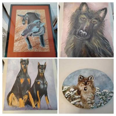 Oil & Charcoal Dog Originals 