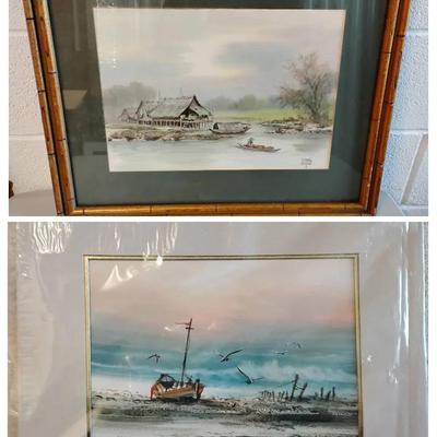 Asian River & Seaside Original Watercolors