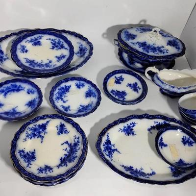 Antique Flow Blue China 