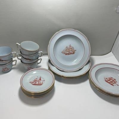 China Set: Spode Trade Winds Red, Stoneware