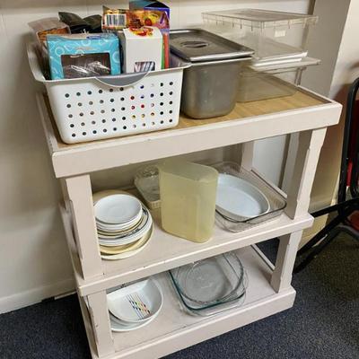 Sale Photo Thumbnail #56: Rolling Cabinet, Pyrex 