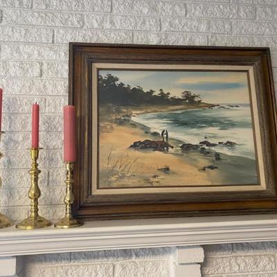 Brass candlesticks painting