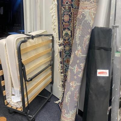 Sale Photo Thumbnail #52: Portable Twin Bed, Area Rug 