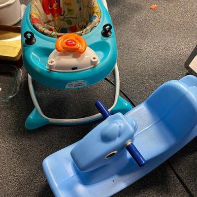 Childs little tike rocker and childs walker