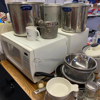 Sale Photo Thumbnail #46: Microwave, Large Pots and Pans 