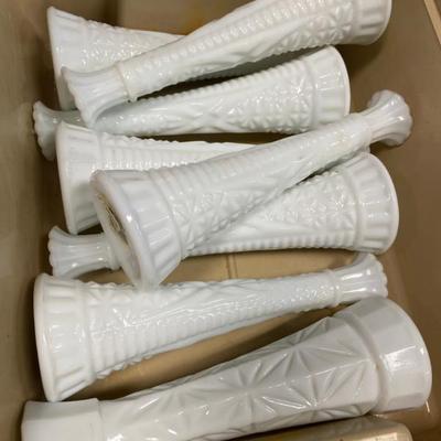 Milk glass vases