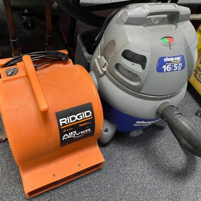 Ridgid air blower and shop vac