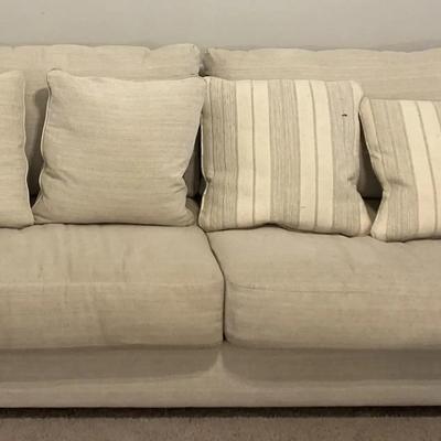 Light Beige Fabric Sofa with Coordinating Pillow Sets
