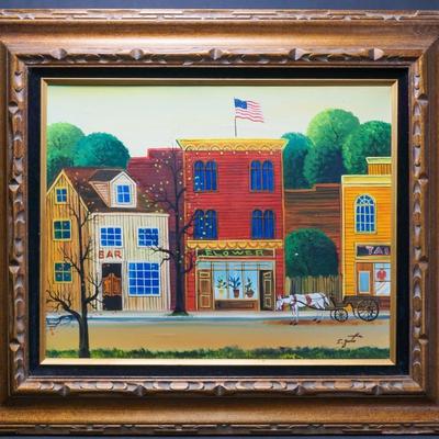 Simon Zoto Naive Folk Art Painting - Signed 