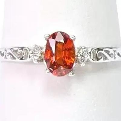 10K Gold Citrine With Diamond Accent Ring - Size 6