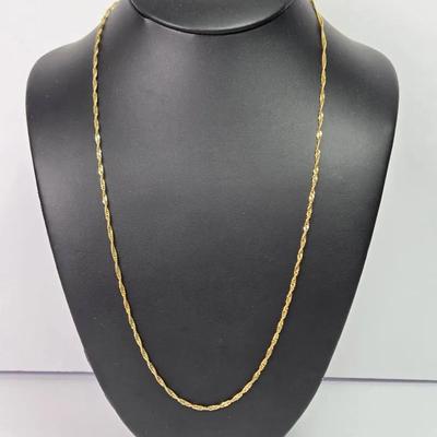 10K Gold 24" Twist Chain Necklace - 2.1mm